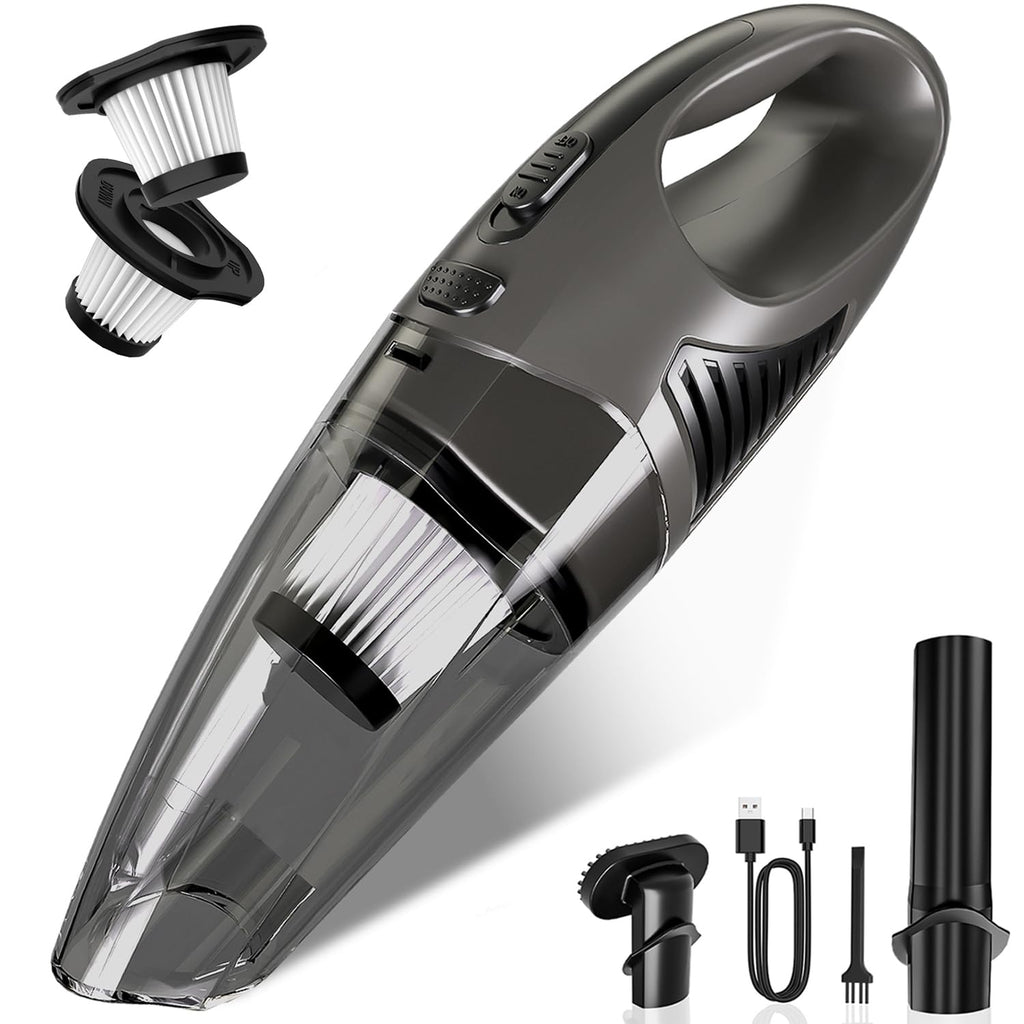 Cordless Handheld Car Vacuum — 8,000Pa Suction with 3 Attachments