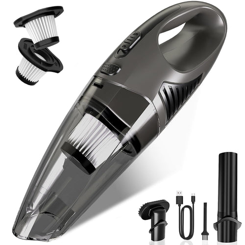 Cordless Handheld Car Vacuum — 8,000Pa Suction with 3 Attachments