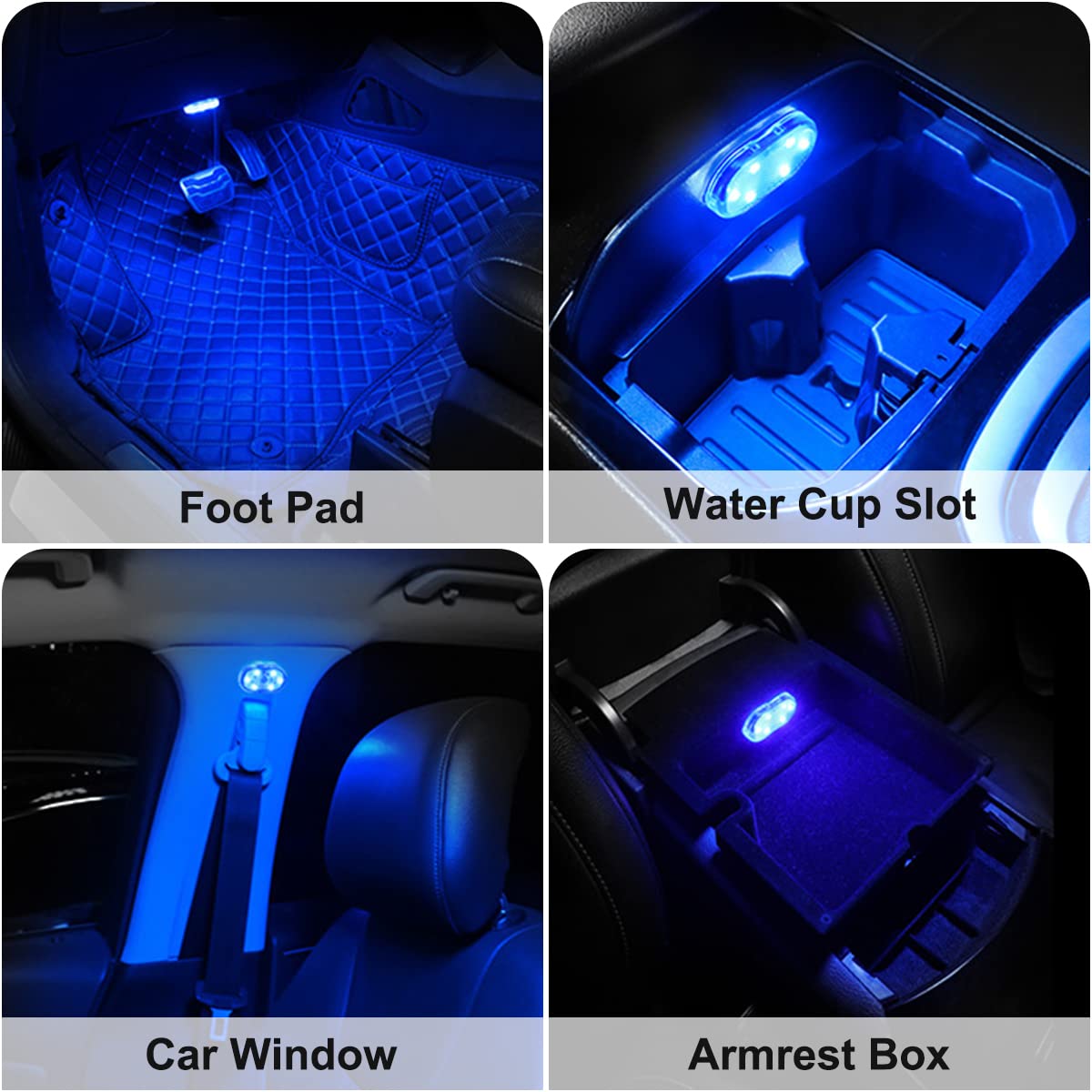 Wireless LED Puck Lights — 7-Color Magnetic Interior Kit (4-Pack)