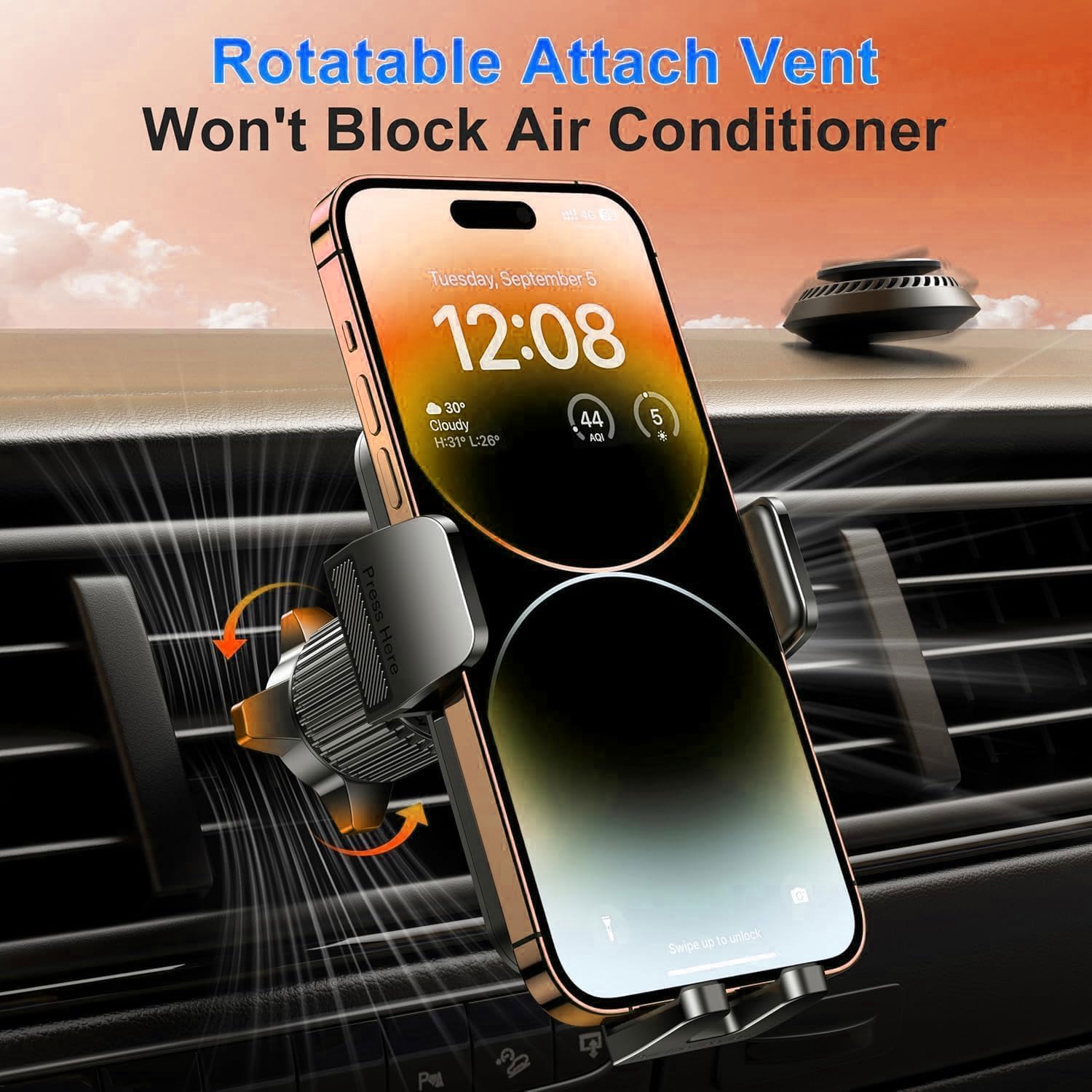 Dashboard & Vent Car Phone Mount — Universal Hands-Free Holder