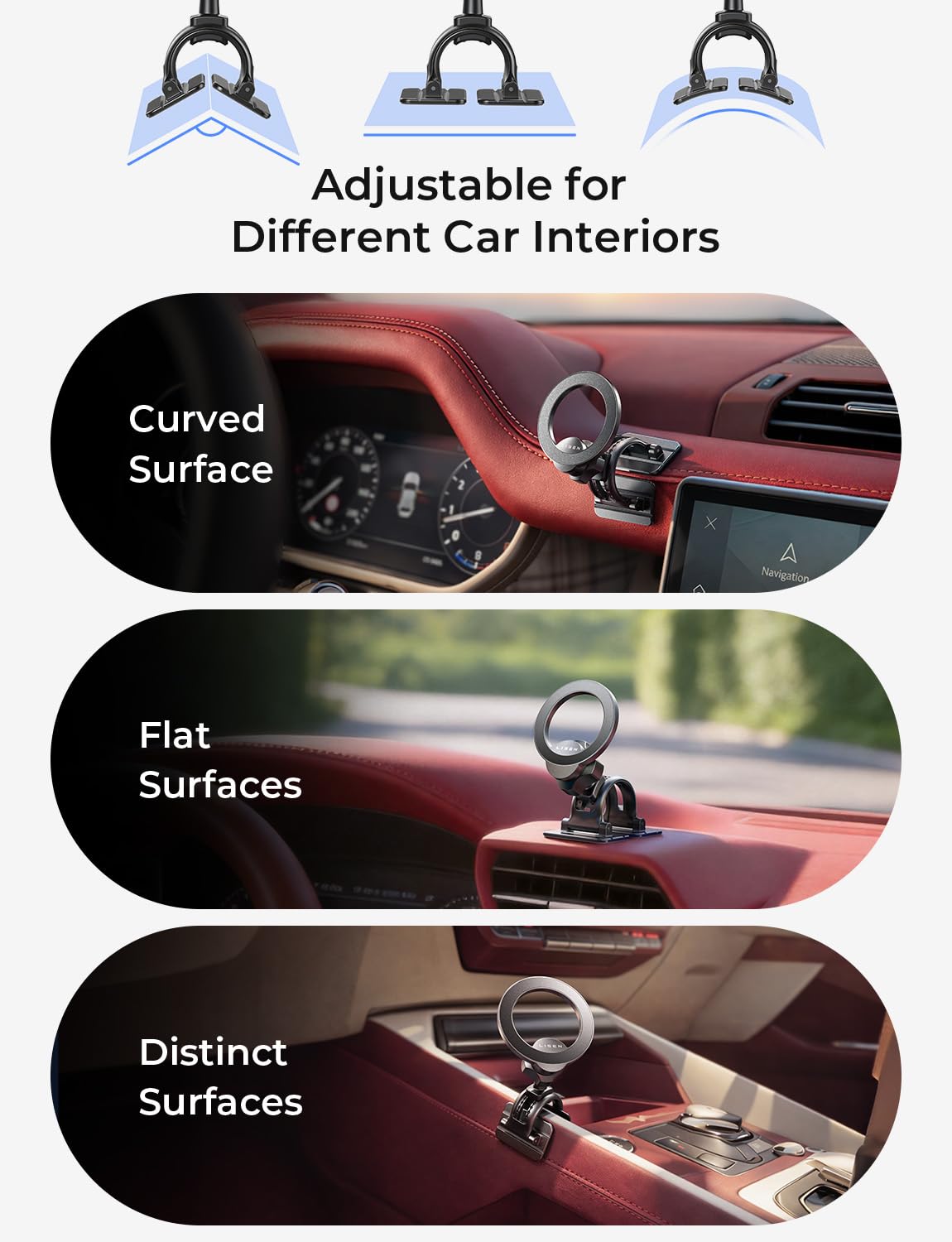 Magnetic Car Phone Mount — 360° Rotation, MagSafe Compatible