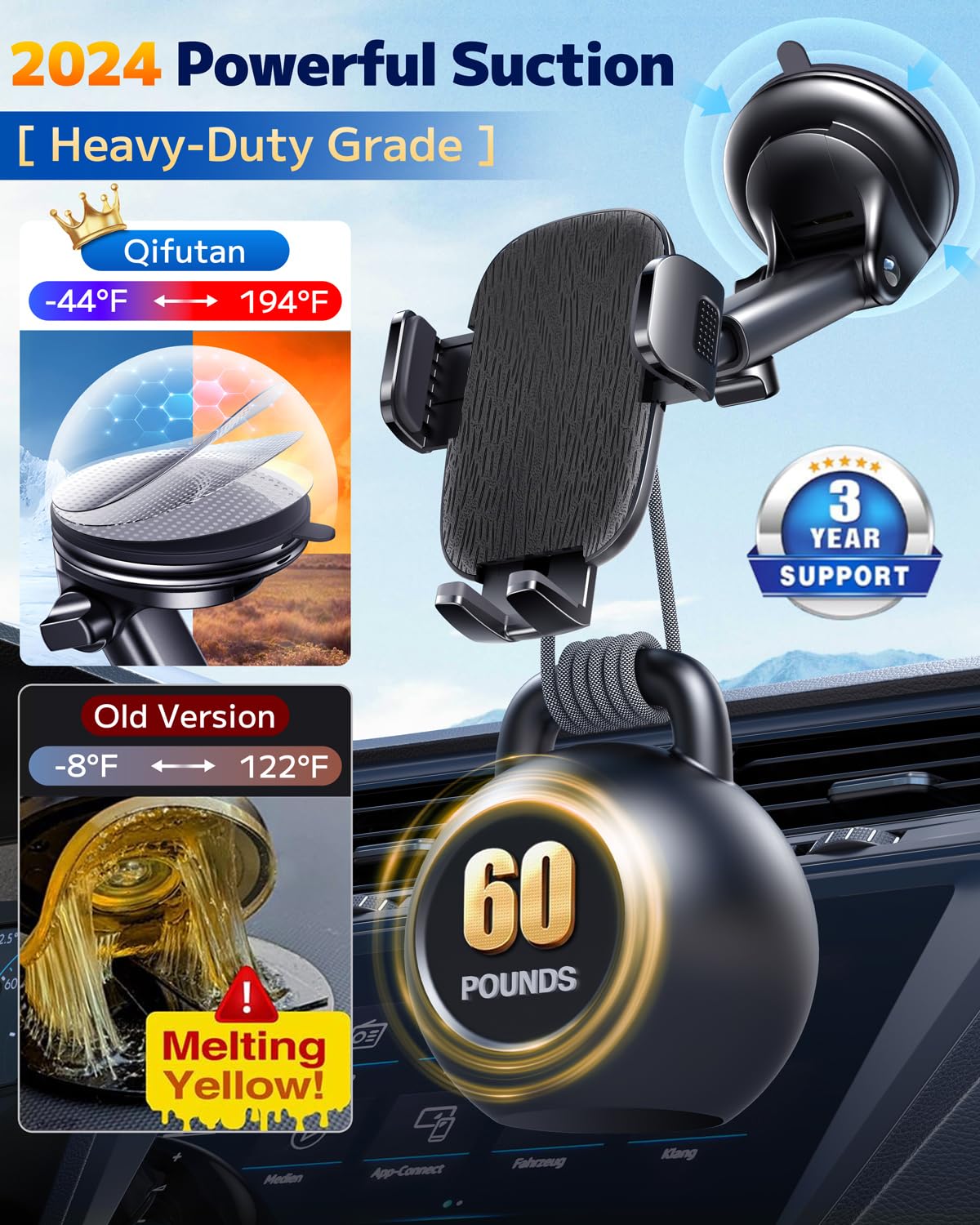 Dashboard & Vent Car Phone Mount — Universal Hands-Free Holder