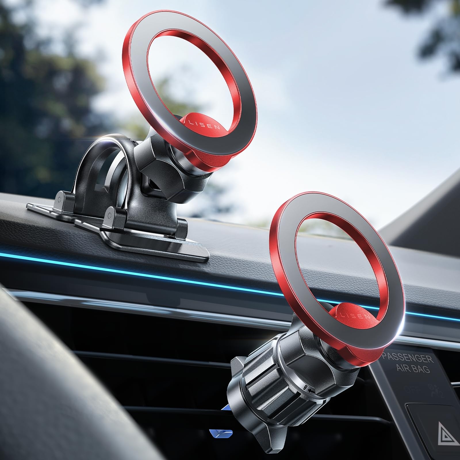 Magnetic Car Phone Mount — 360° Rotation, MagSafe Compatible