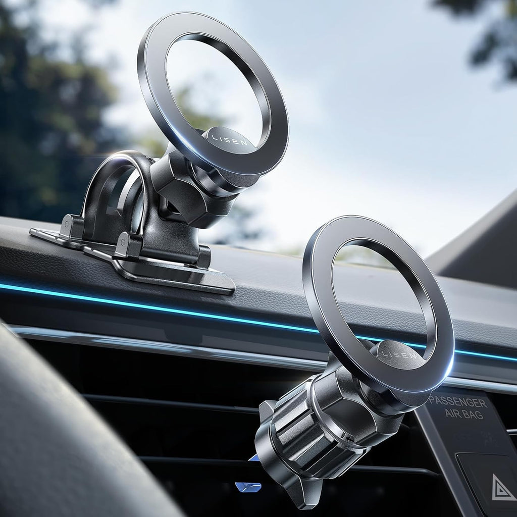 Magnetic Car Phone Mount — 360° Rotation, MagSafe Compatible