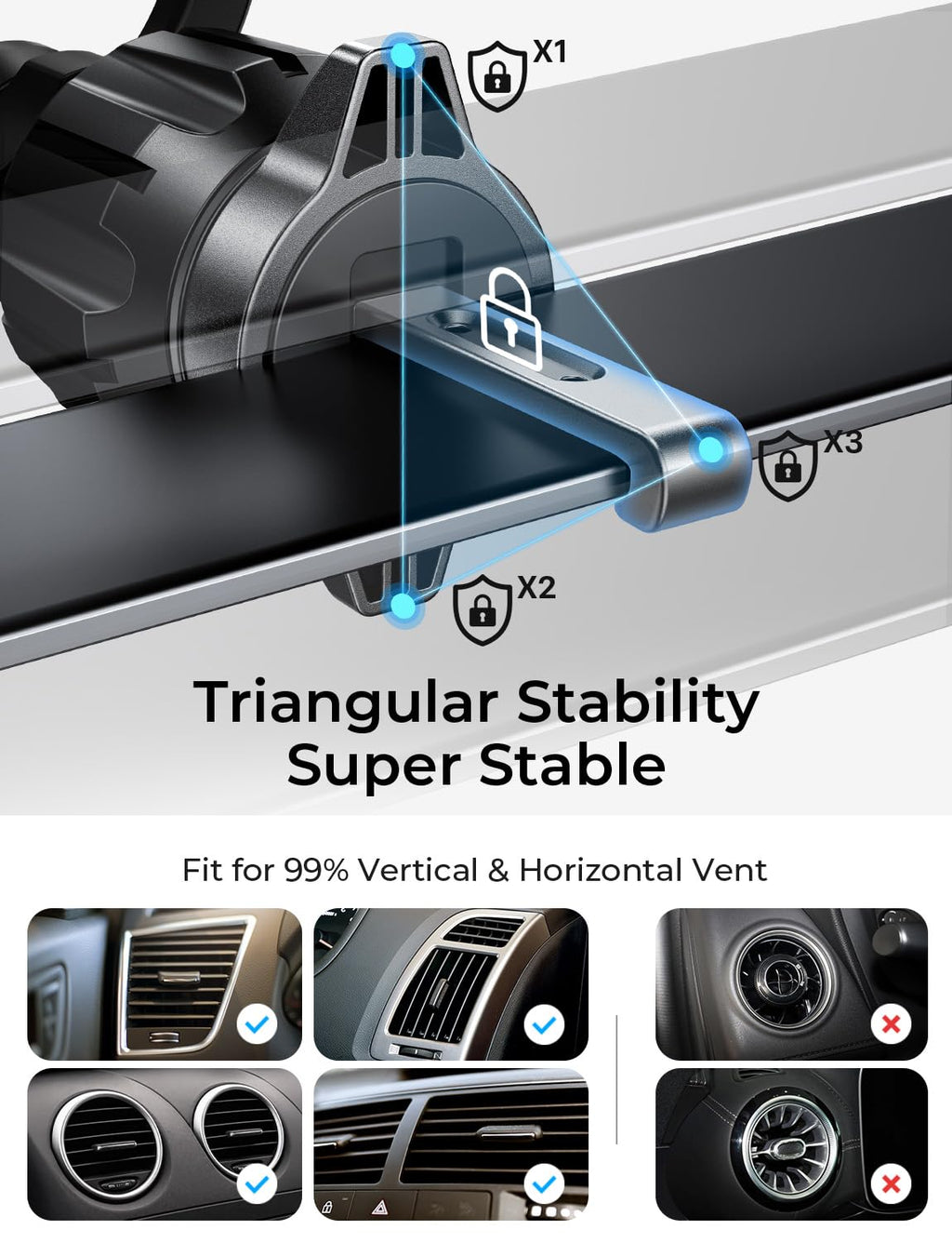 Magnetic Car Phone Mount — 360° Rotation, MagSafe Compatible
