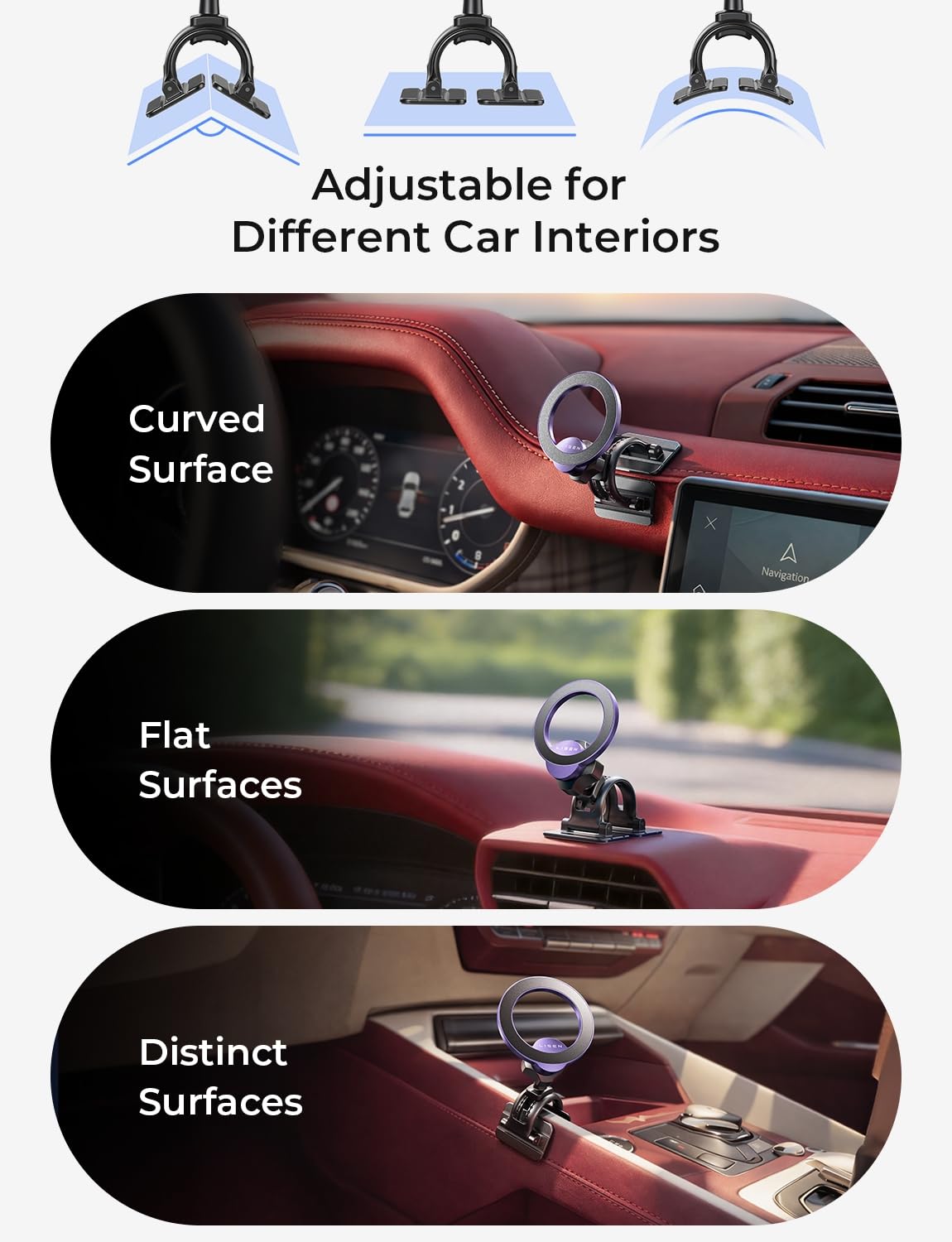 Magnetic Car Phone Mount — 360° Rotation, MagSafe Compatible