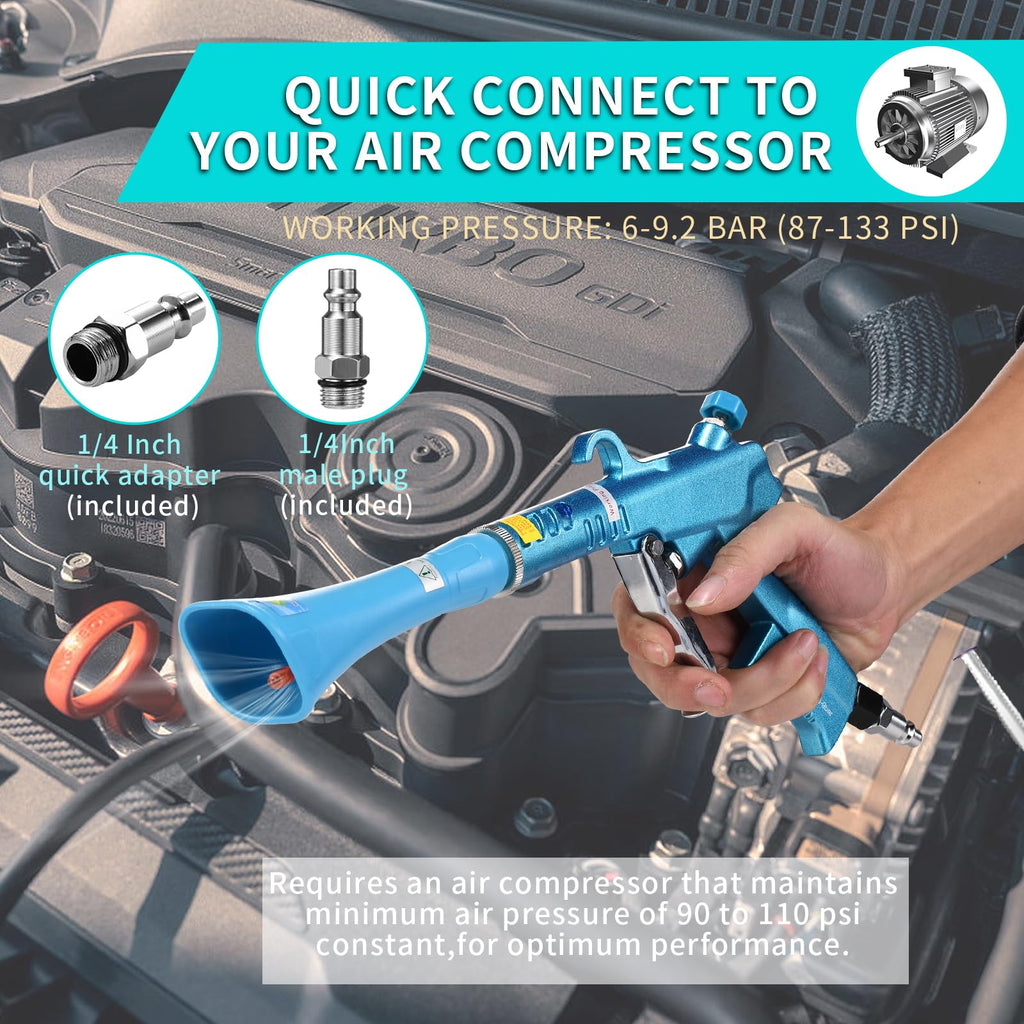 Tornado Cleaning Gun — Air Compressor Detailer with Brush