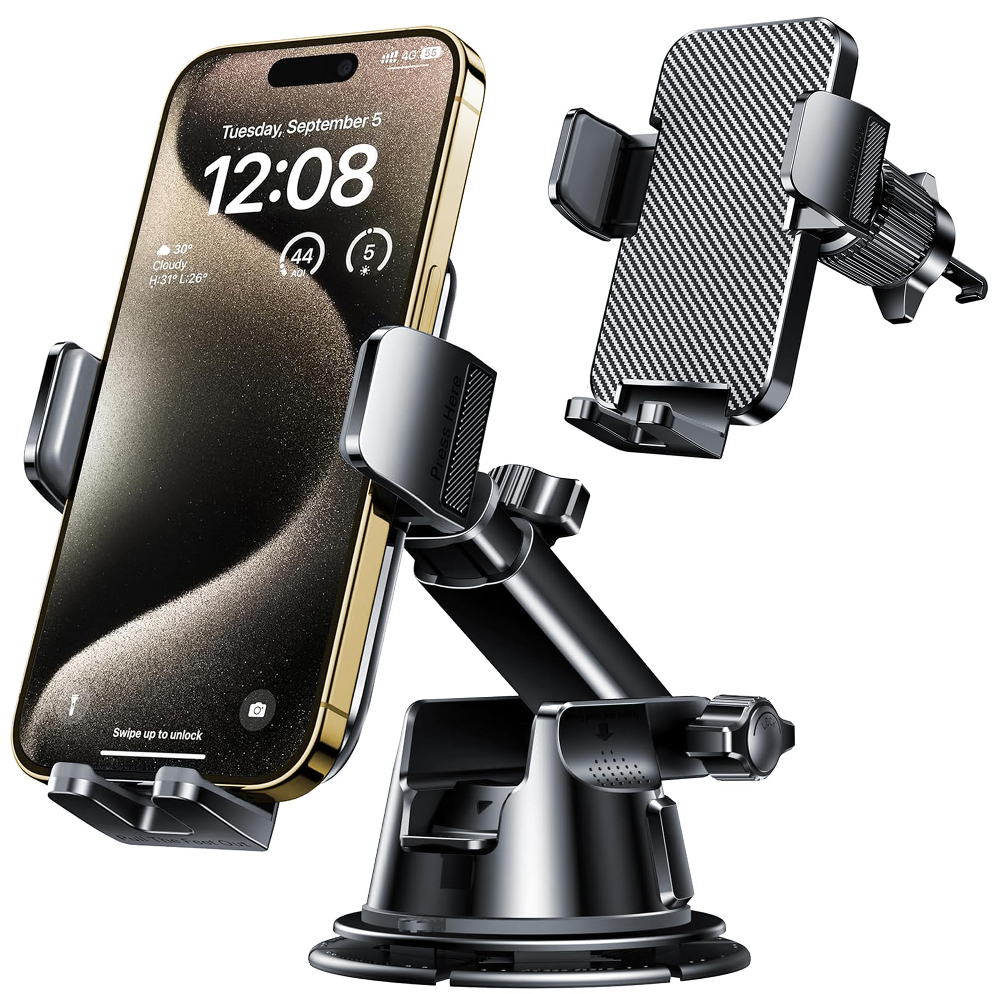 Dashboard & Vent Car Phone Mount — Universal Hands-Free Holder