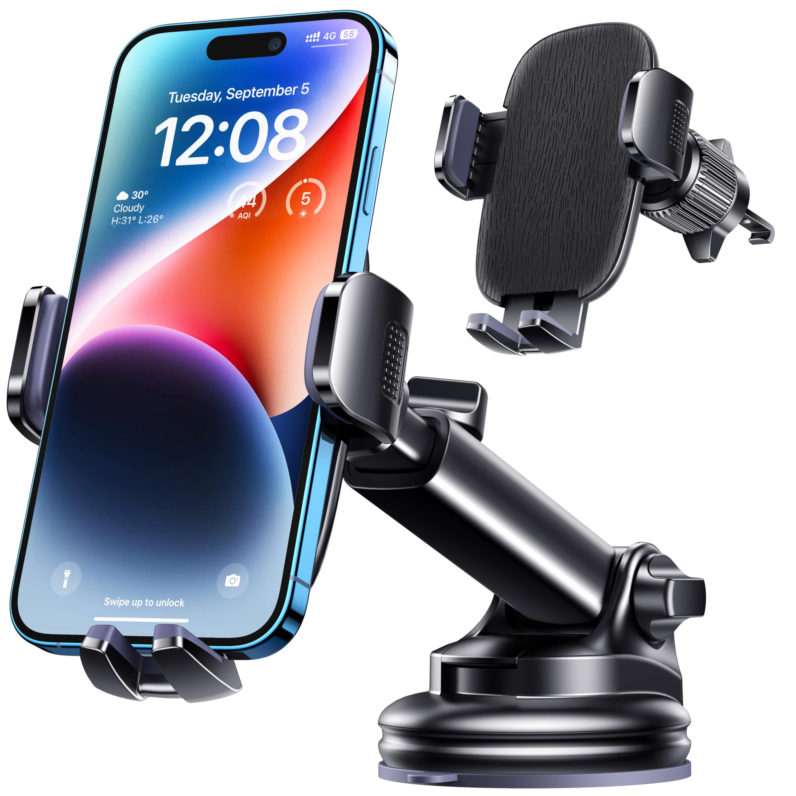 Dashboard & Vent Car Phone Mount — Universal Hands-Free Holder