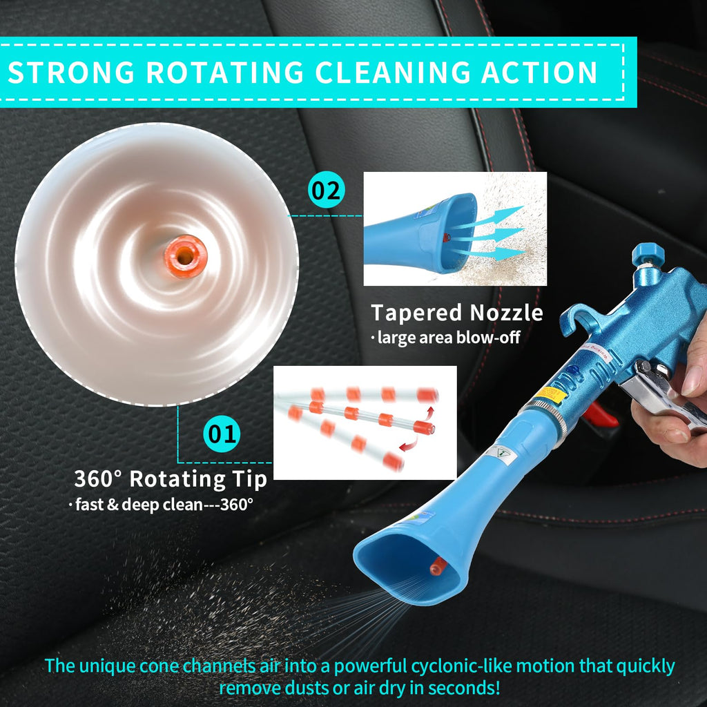 Tornado Cleaning Gun — Air Compressor Detailer with Brush