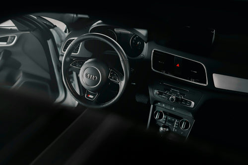 Car HUD heads-up display mounted on dashboard